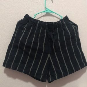 NAVY BLUE STRIPED DRAW STRING SHORTS